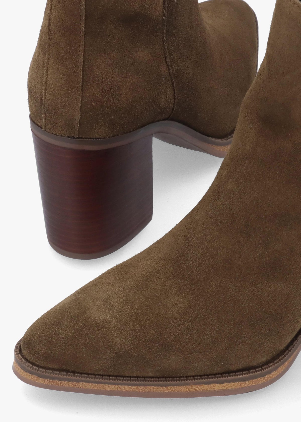 Alpe Apoint Brown Suede Block Heel Ankle Boots