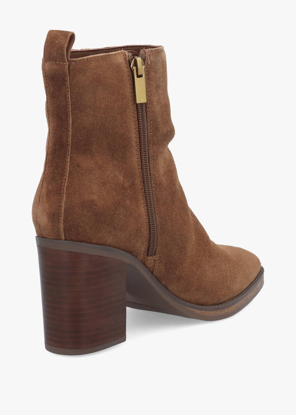 Alpe Apoint Tan Suede Block Heel Ankle Boots