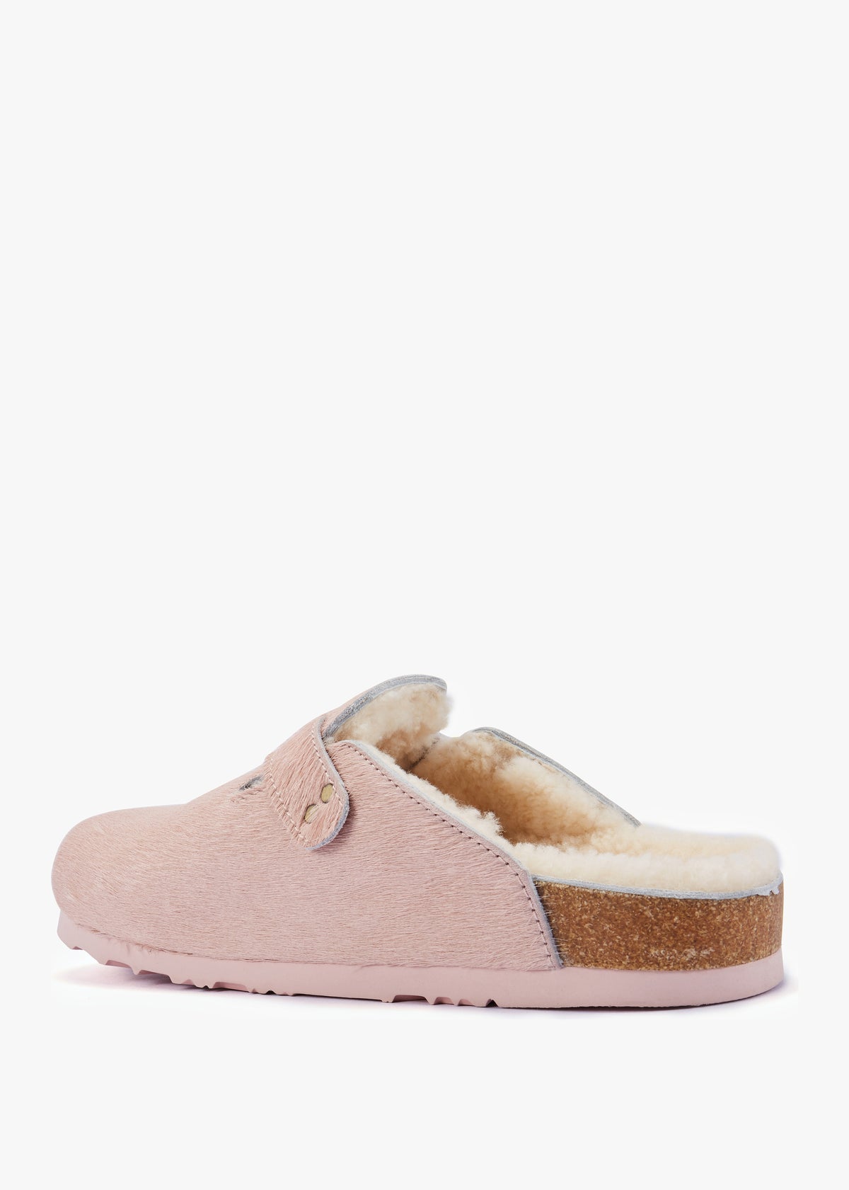 Berlin Pink Suede Sheepskin Closed Toe Mule