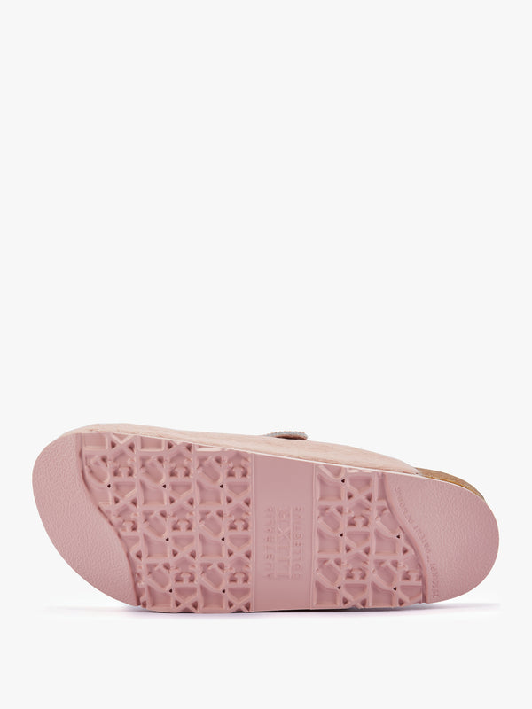 Berlin Pink Suede Sheepskin Closed Toe Mule