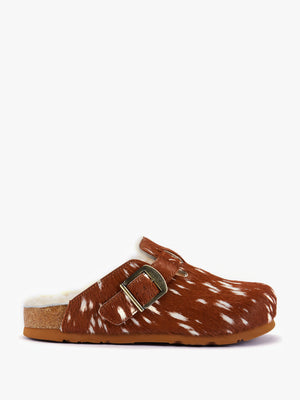 Berlin Bambi Print Pony Hair Closed Toe Mule