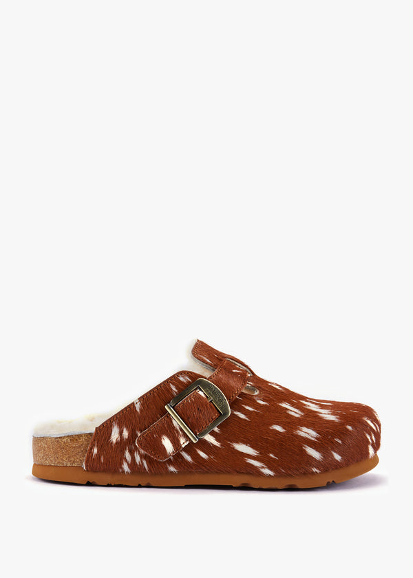 Berlin Bambi Print Pony Hair Closed Toe Mule