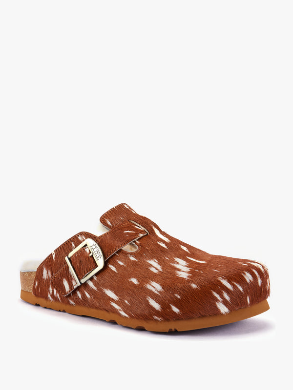 Berlin Bambi Print Pony Hair Closed Toe Mule