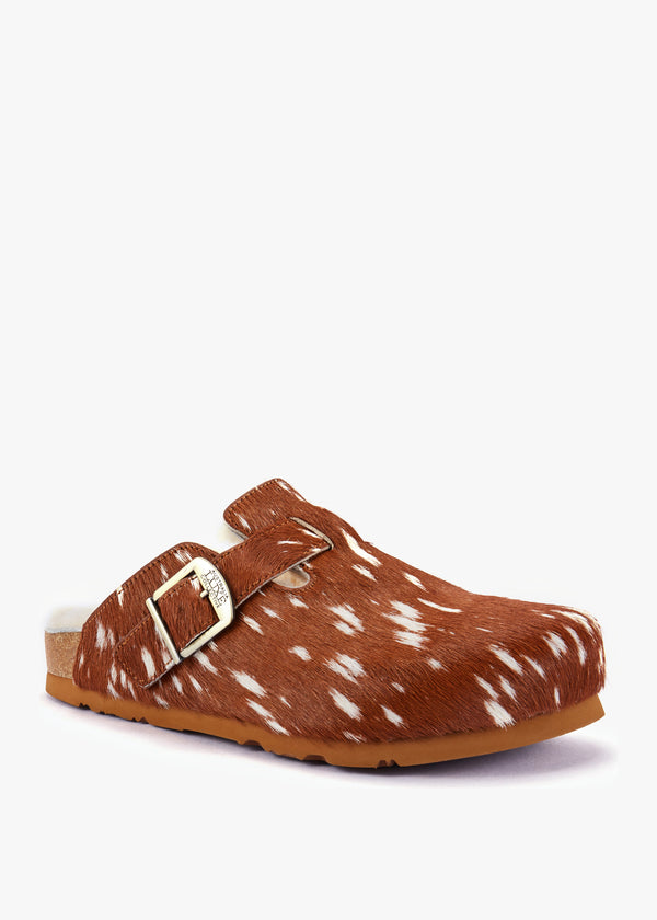 Berlin Bambi Print Pony Hair Closed Toe Mule