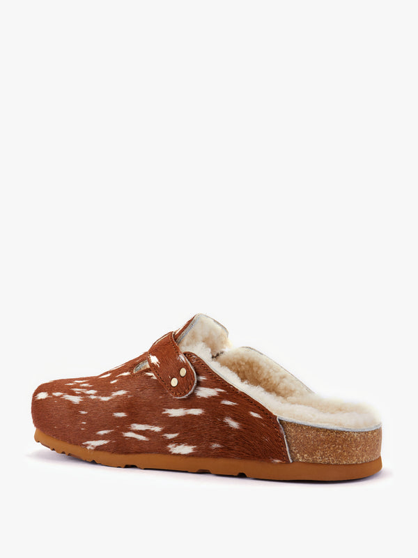 Berlin Bambi Print Pony Hair Closed Toe Mule
