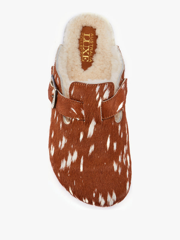 Berlin Bambi Print Pony Hair Closed Toe Mule