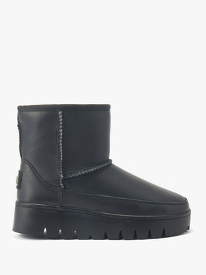 Class Grey Leather Chunky Sole Ankle Boots