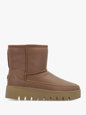Class Tan Leather Platform Ankle Boots