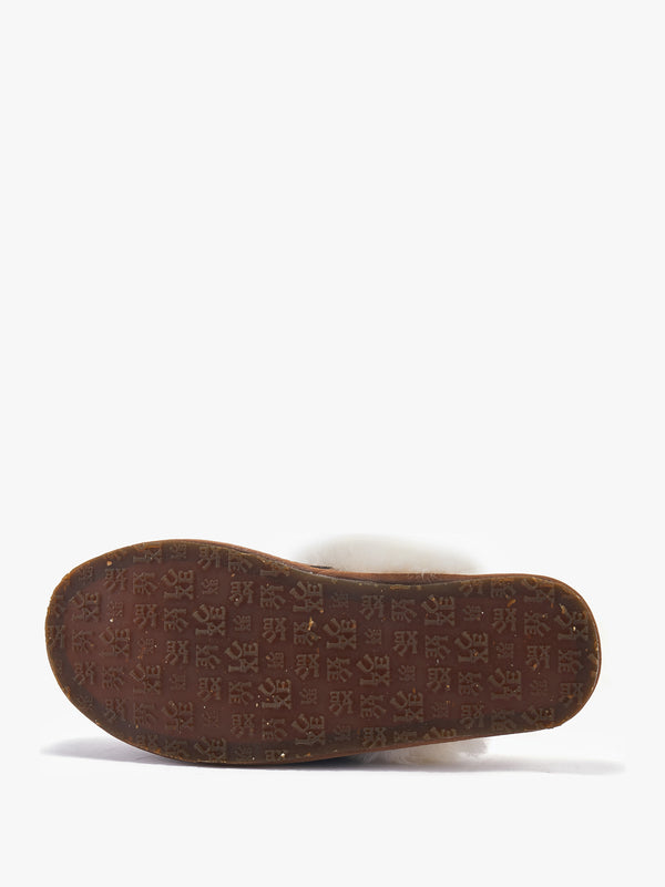 Tan Zebra Closed Toe Mule Slippers