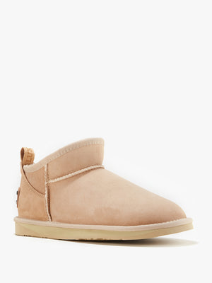 Cosy Ultra Short Beige Double Face Sheepskin Ankle Boots