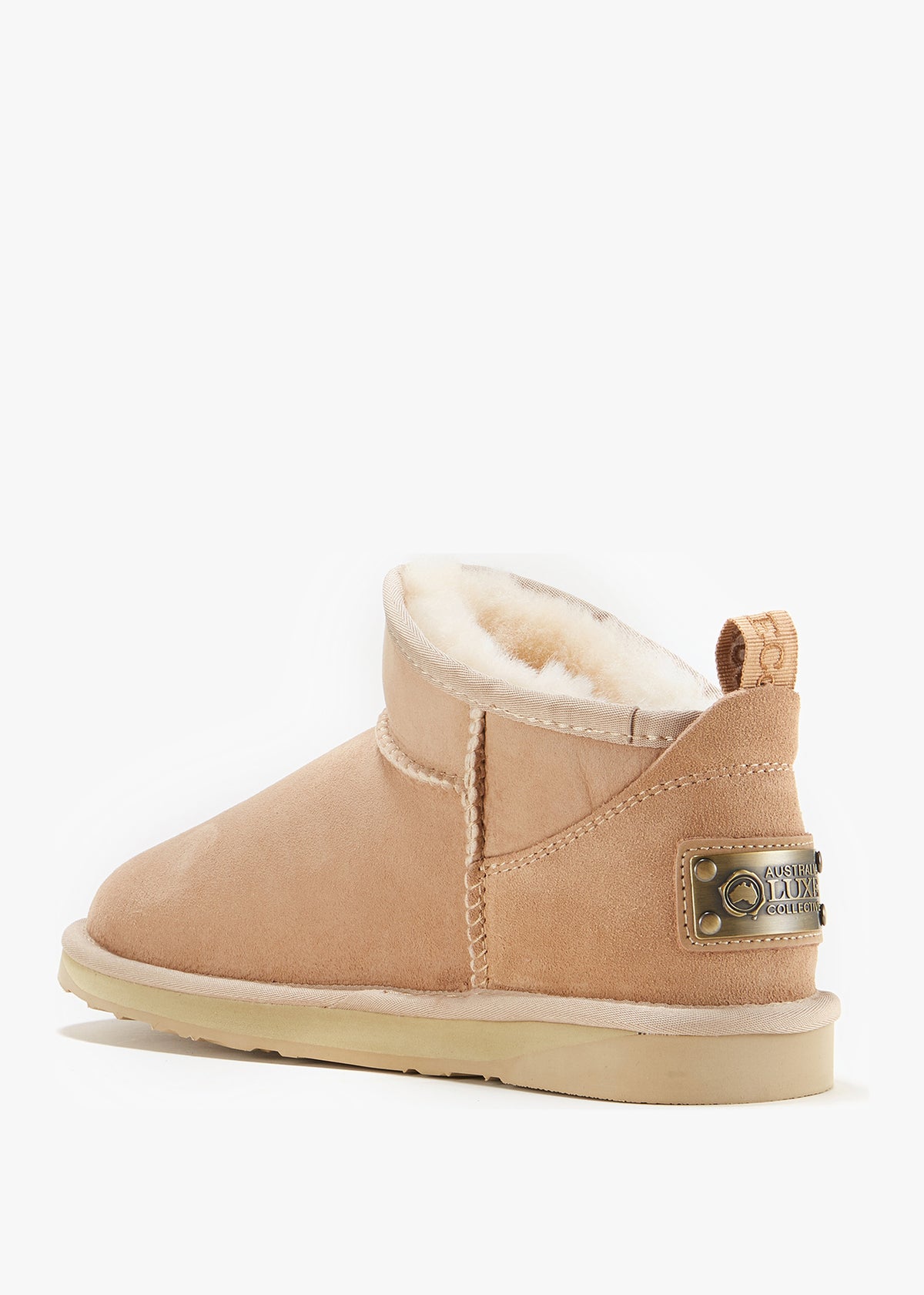 Cosy Ultra Short Beige Double Face Sheepskin Ankle Boots