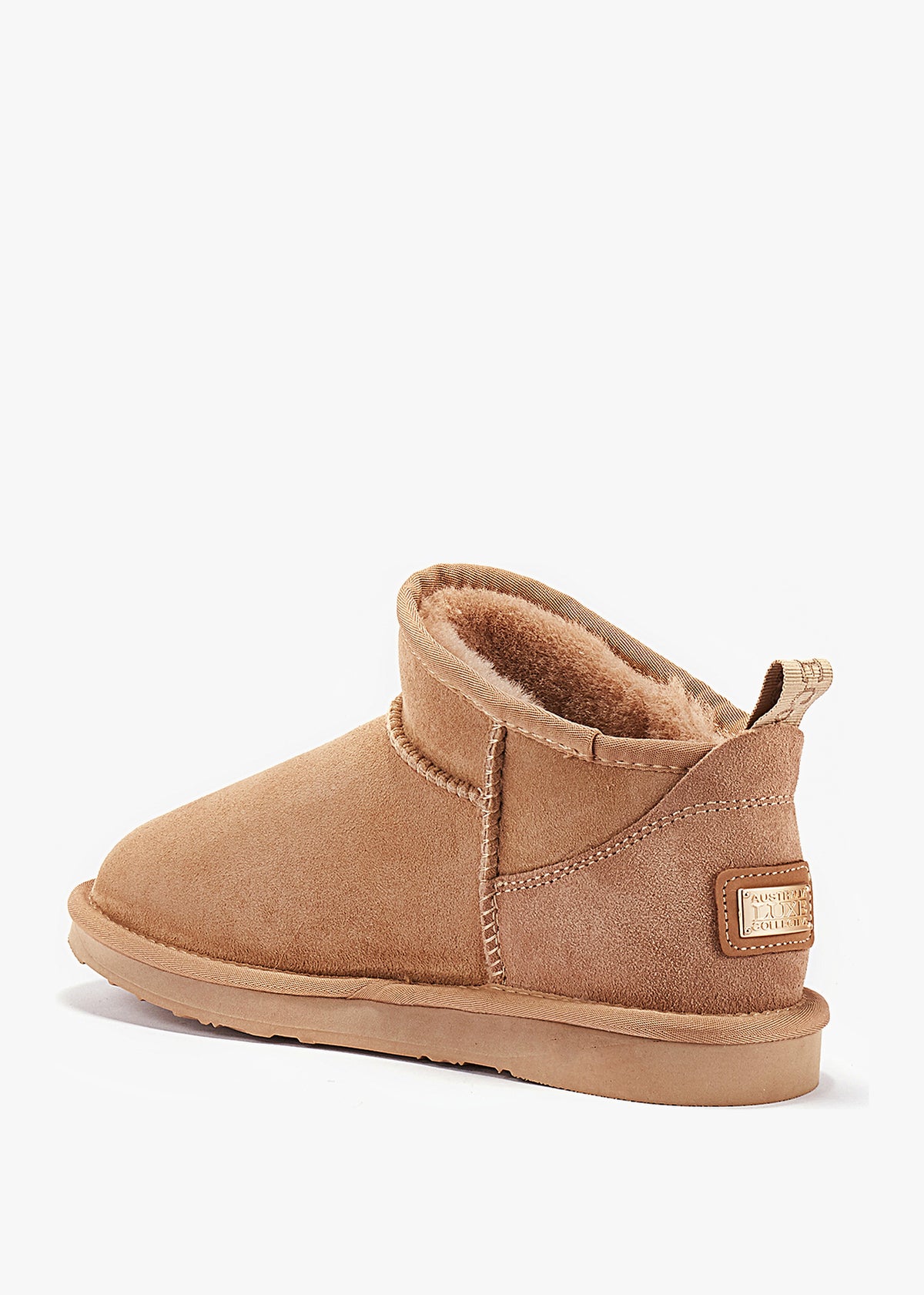 Cosy Ultra Short Beige Shaggy Suede Ankle Boots