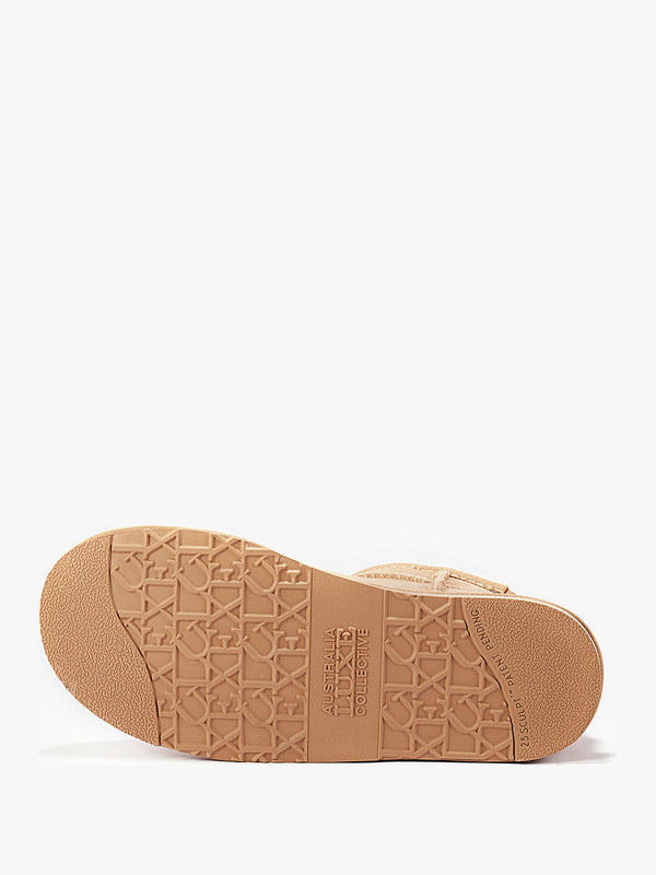 Cosy Ultra Short Beige Shaggy Suede Ankle Boots