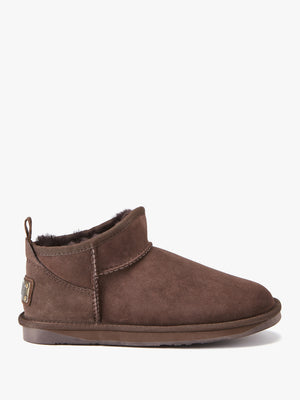 Cosy Ultra Short Brown Double Face Sheepskin Ankle Boots