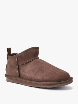 Cosy Ultra Short Brown Double Face Sheepskin Ankle Boots