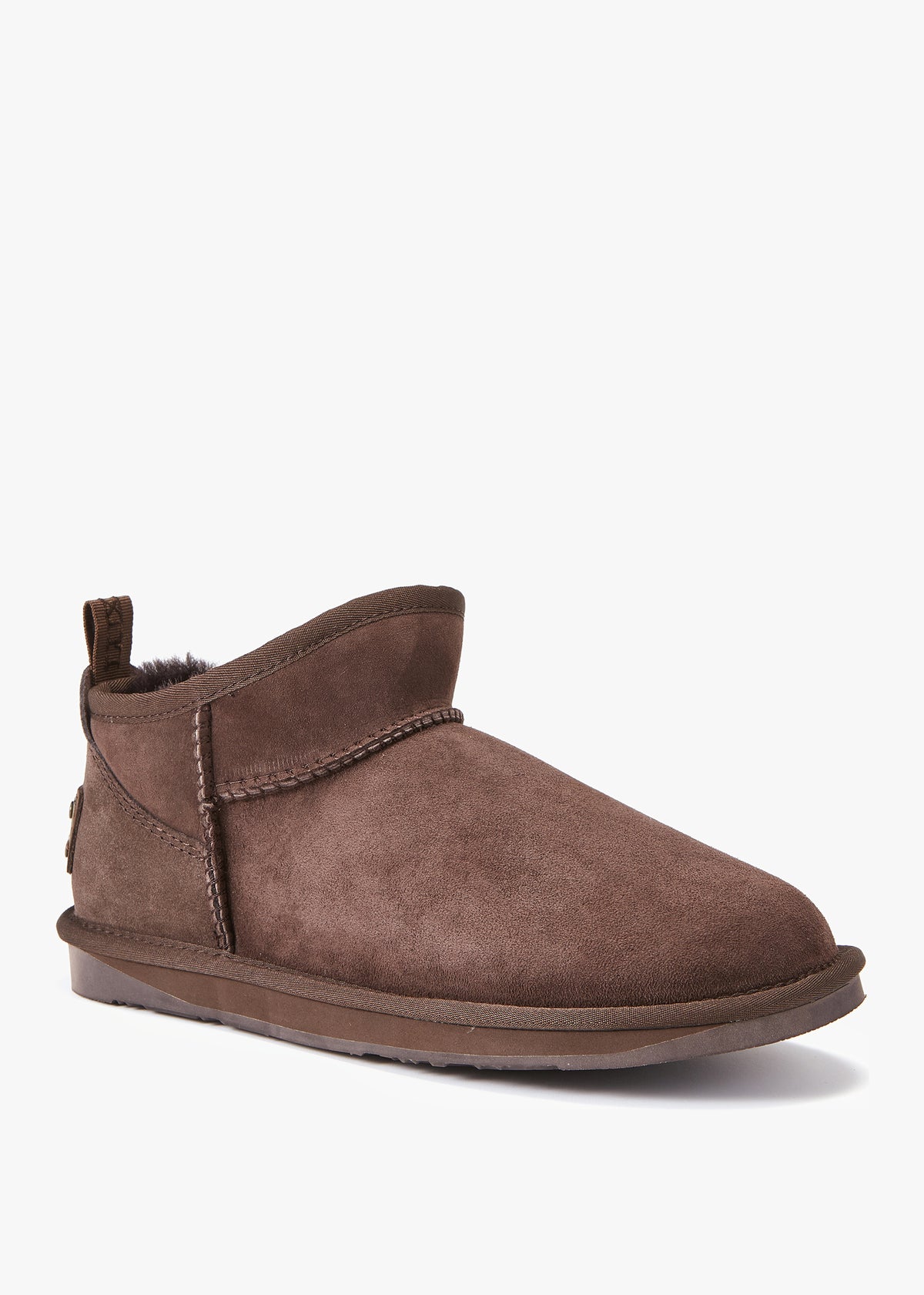 Cosy Ultra Short Brown Double Face Sheepskin Ankle Boots