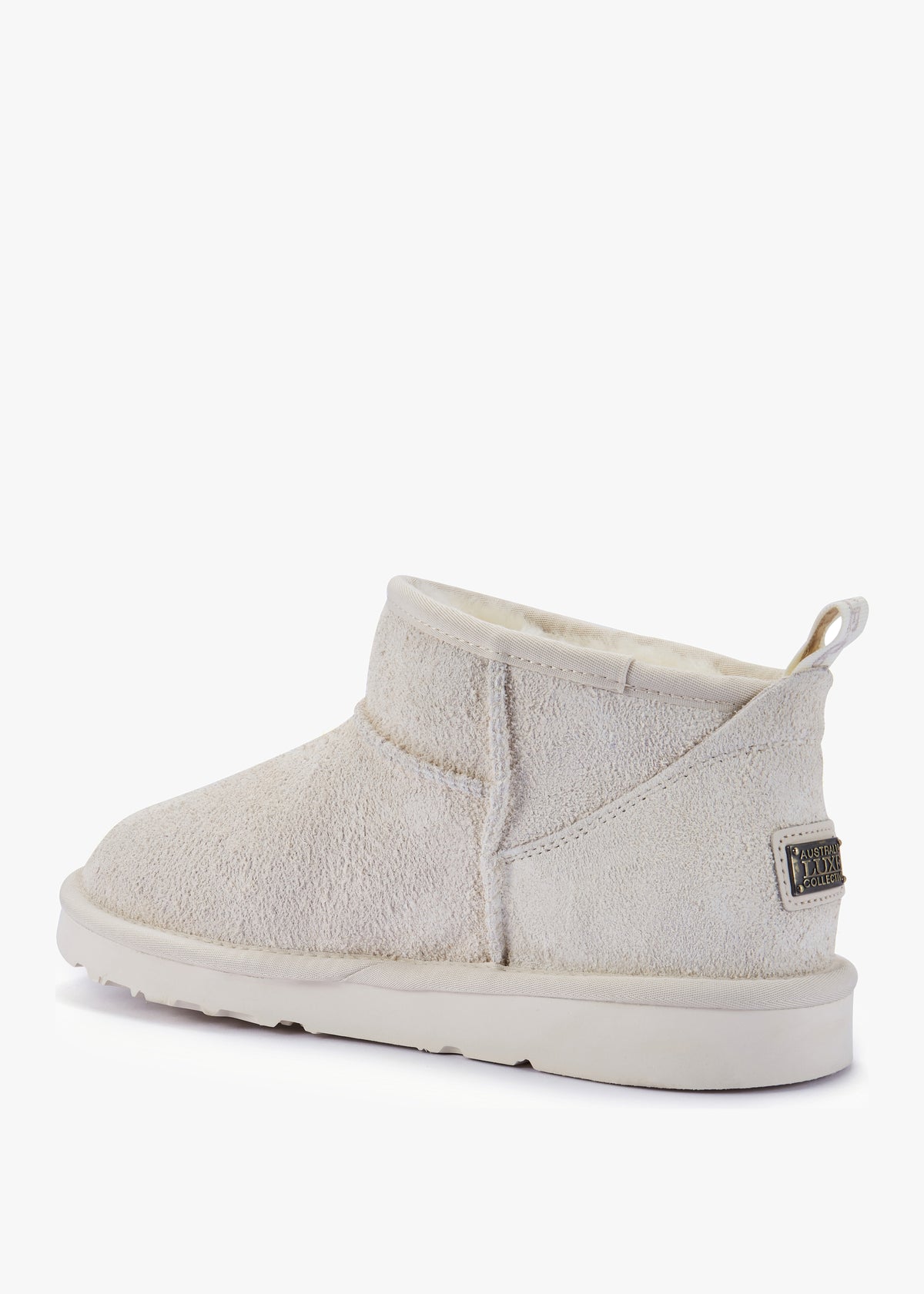 Cosy Ultra Short Cream Shaggy Suede Ankle Boots