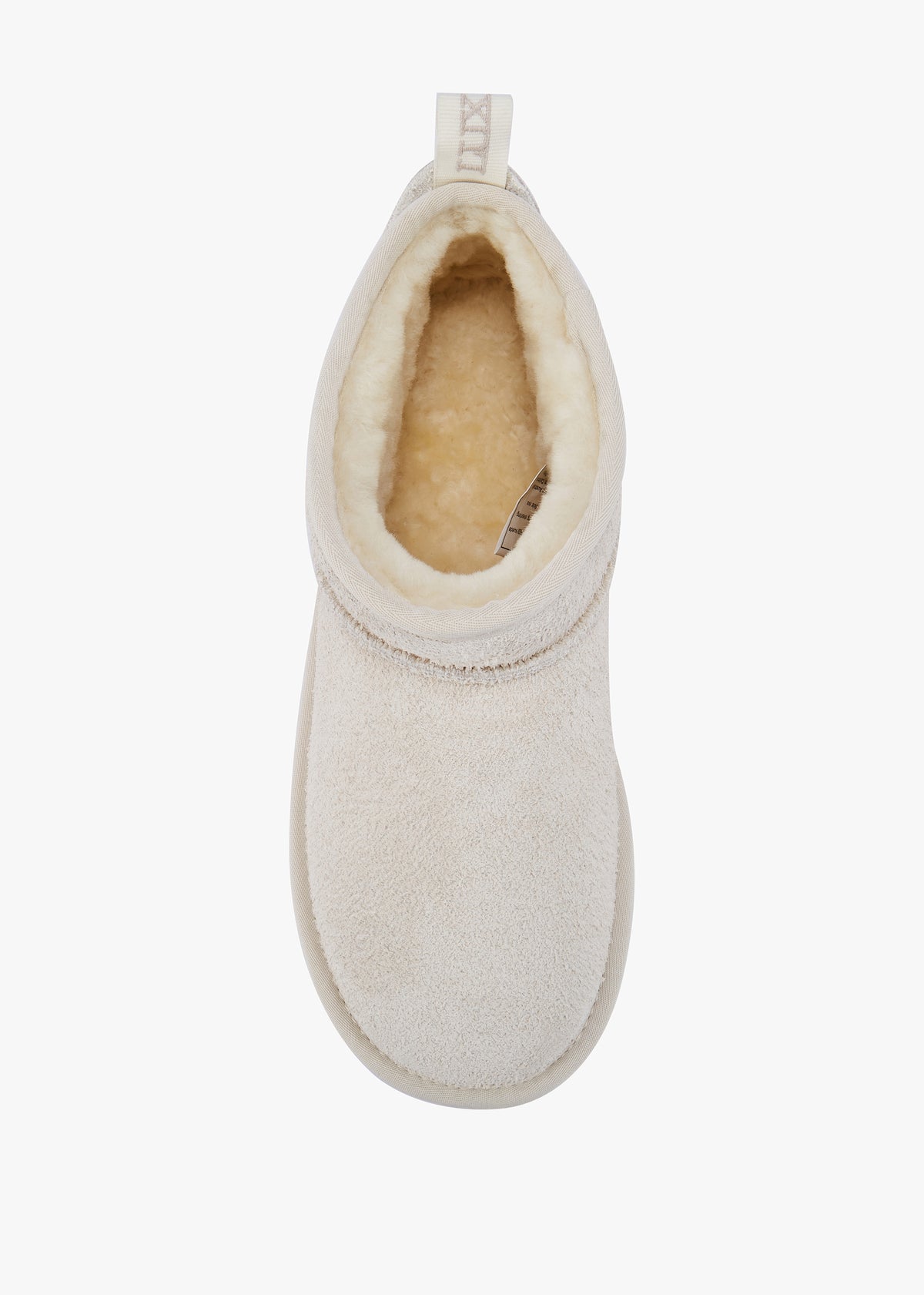 Cosy Ultra Short Cream Shaggy Suede Ankle Boots