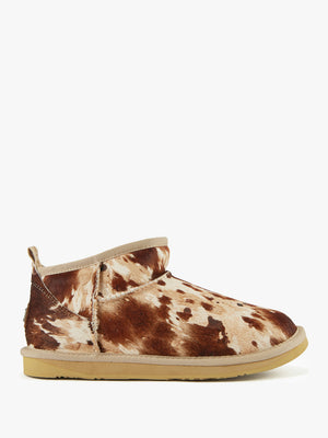Cosy Ultra Short Splat Pony Hair Ankle Boots