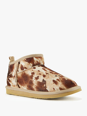 Cosy Ultra Short Splat Pony Hair Ankle Boots