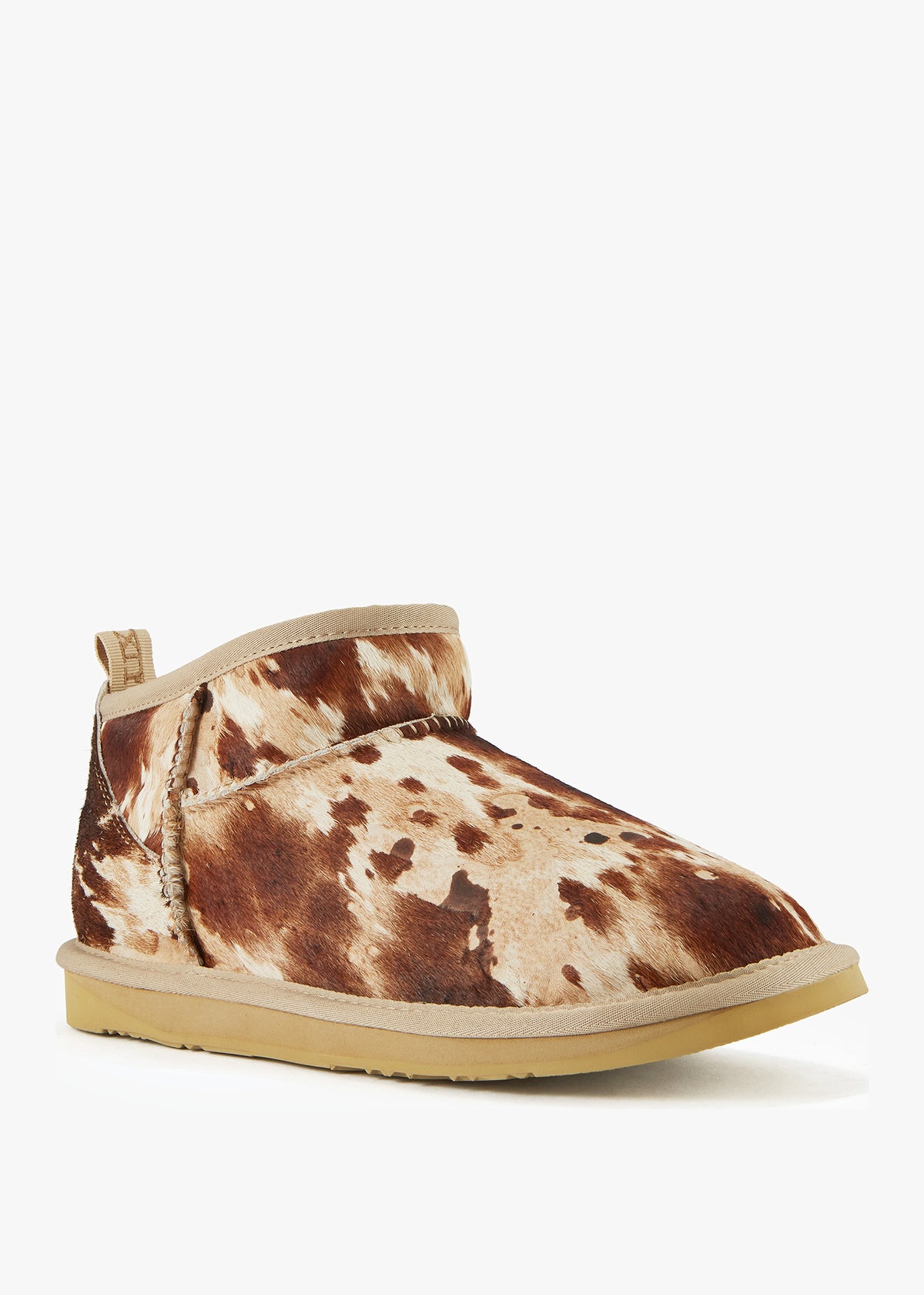 Cosy Ultra Short Splat Pony Hair Ankle Boots