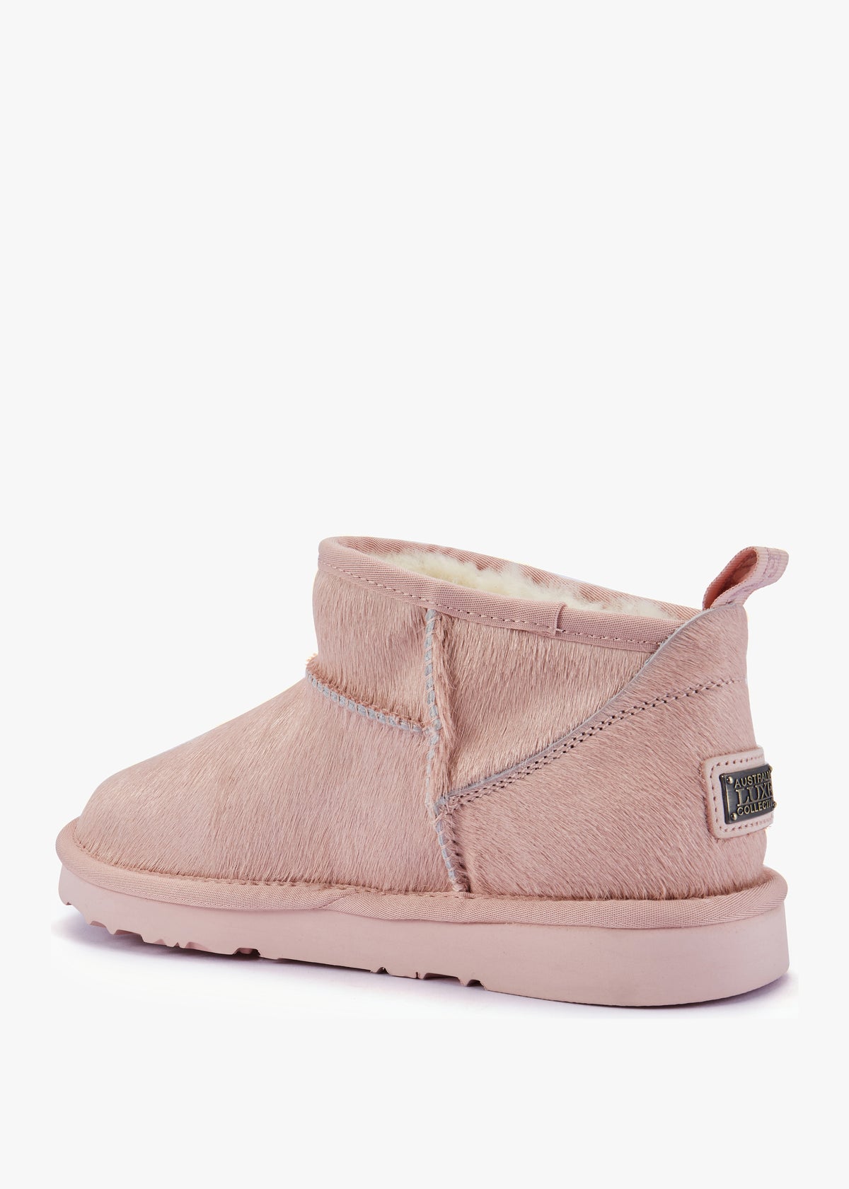 Cosy Ultra Short Pink Pony Hair Ankle Boots