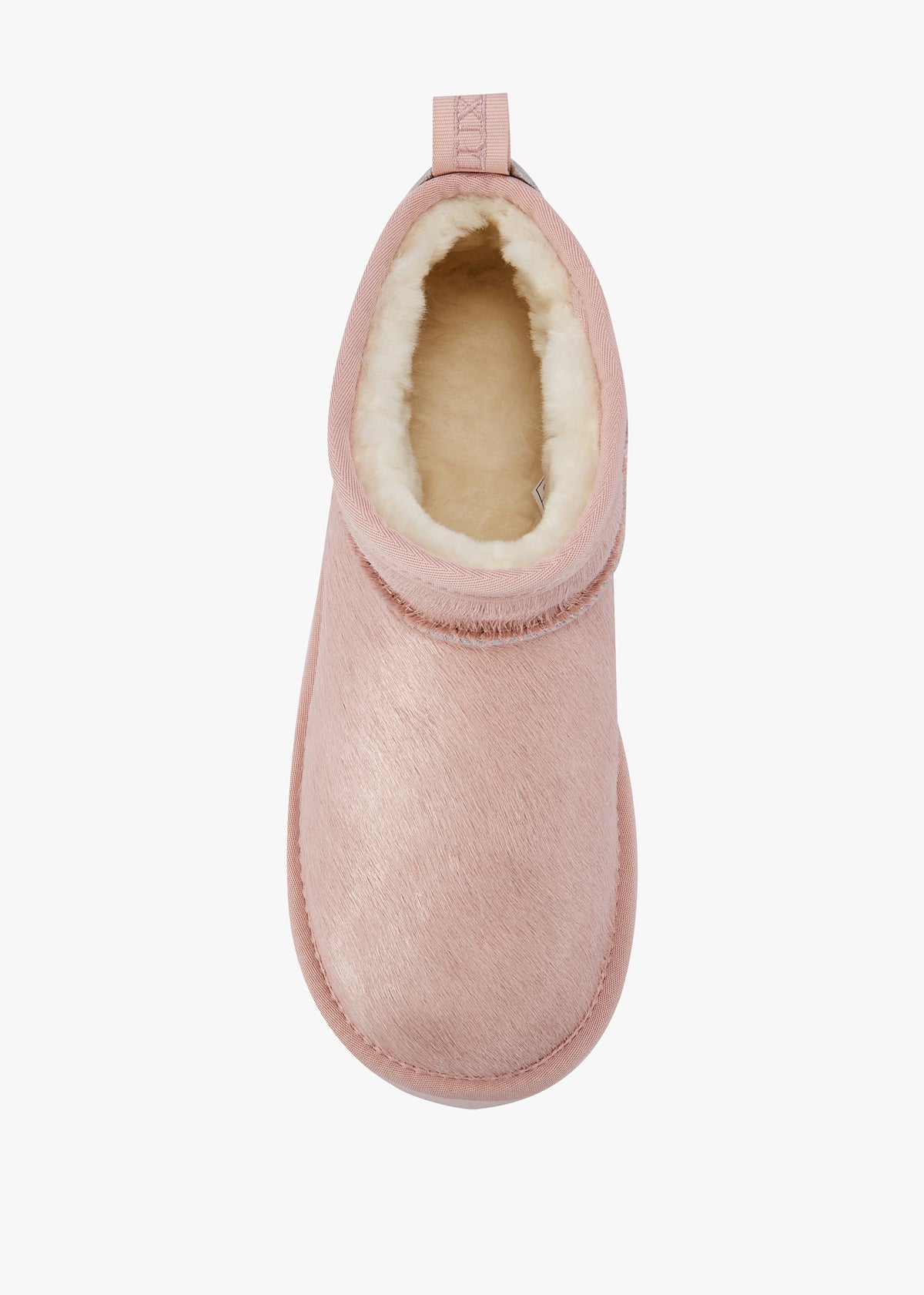 Cosy Ultra Short Pink Pony Hair Ankle Boots