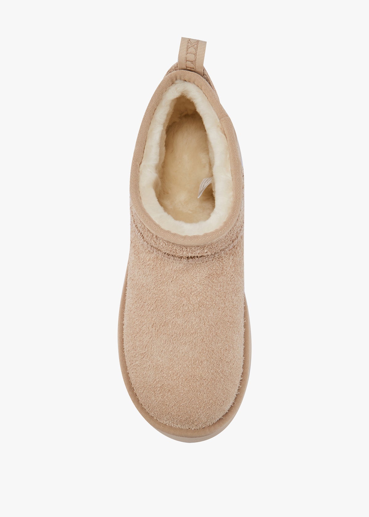 Cosy Beige Shaggy Suede Platform Ankle Boots