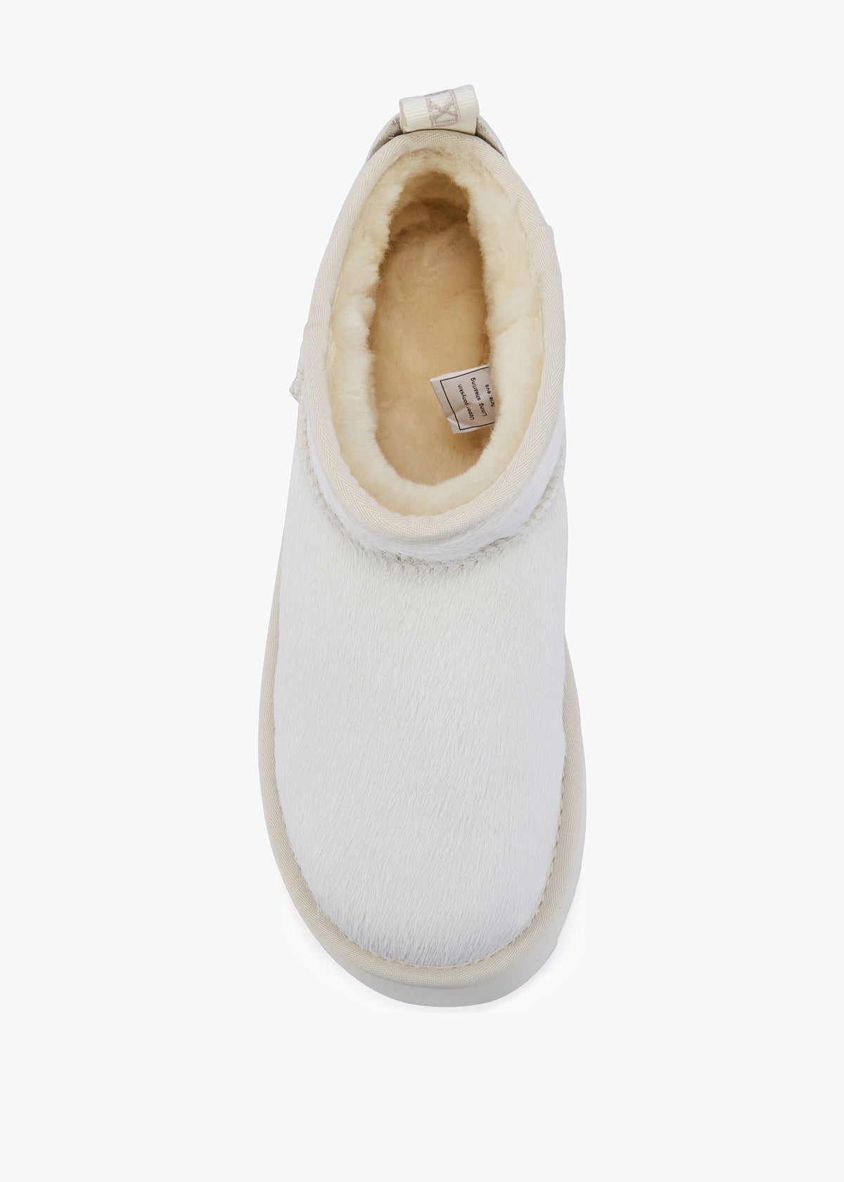 Cosy Off White Pony Hair Platform Ankle Boots