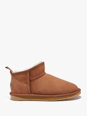 Cosy Ultra Short Tan Double Face Sheepskin Ankle Boots