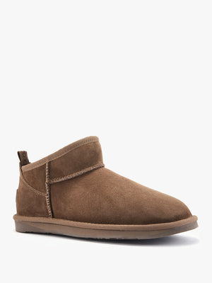 Australia Luxe Cosy Ultra Short Taupe Double Face Sheepskin Ankle Boots
