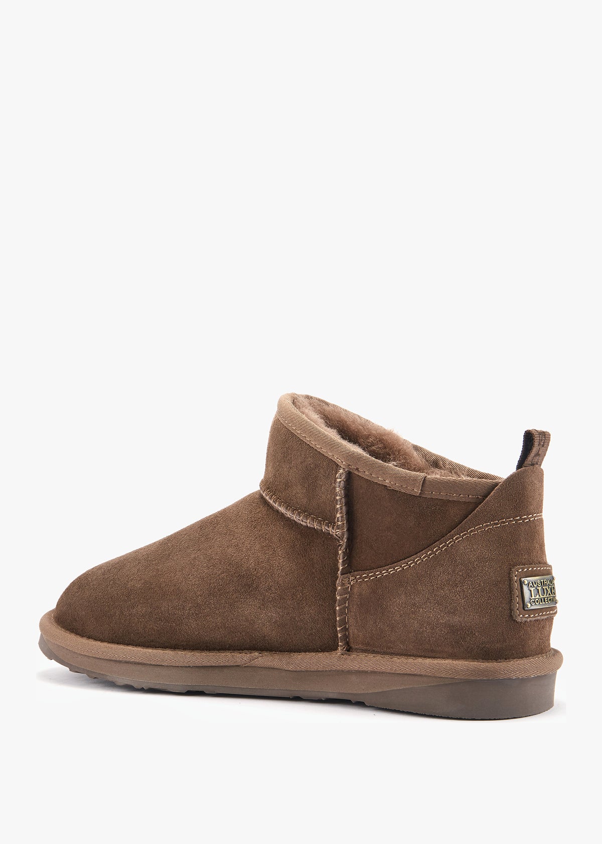 Australia Luxe Cosy Ultra Short Taupe Double Face Sheepskin Ankle Boots