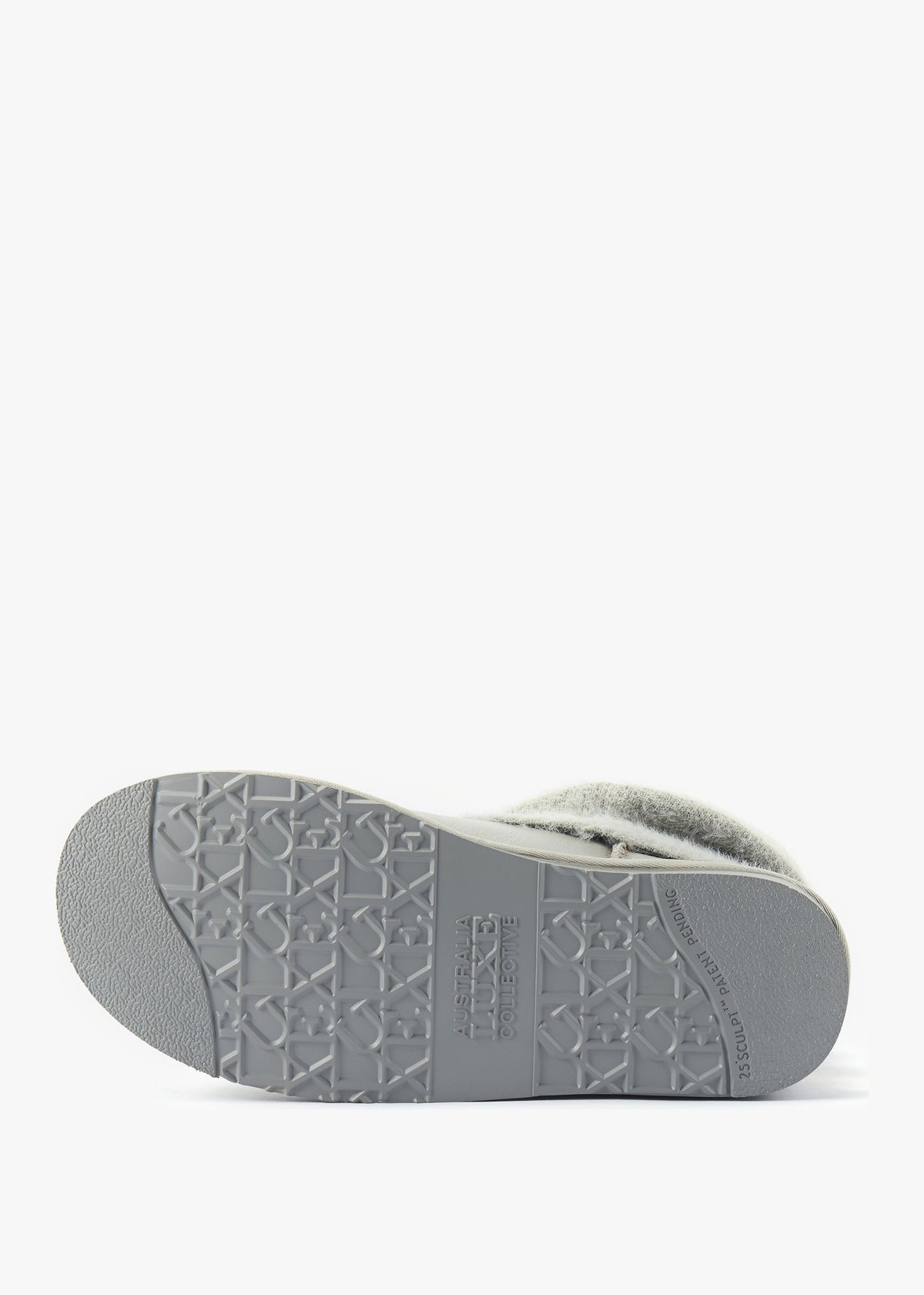 Fame Grey Knitted Cuff Sheepskin Ankle Boots