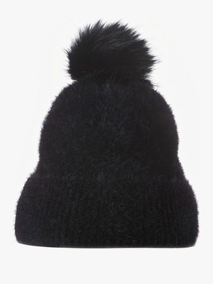 Fantastic Black Pom Pom Beanie Hat