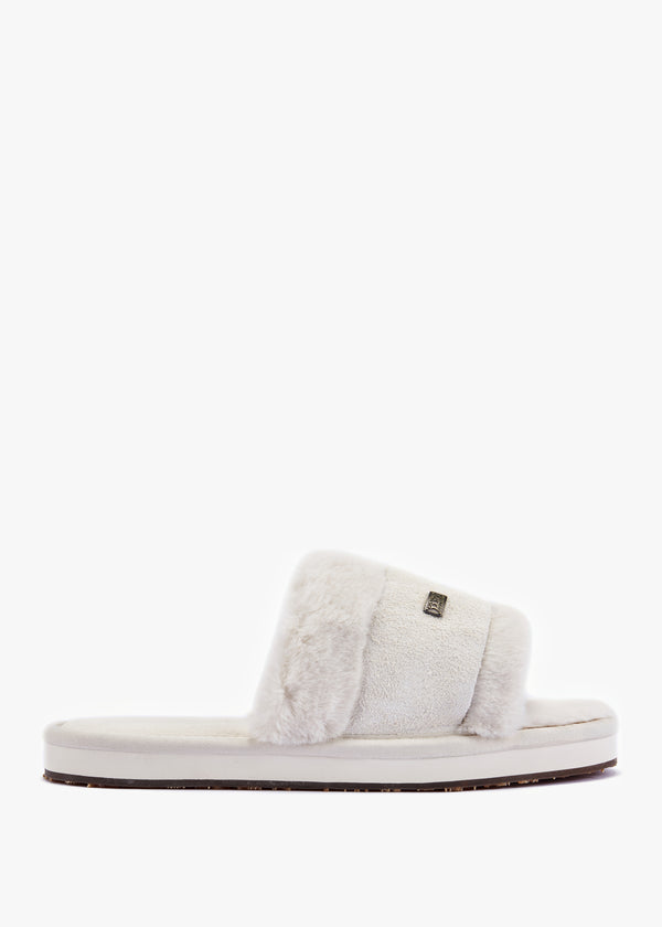 Muchas Lite Cream Faux Fur Slippers