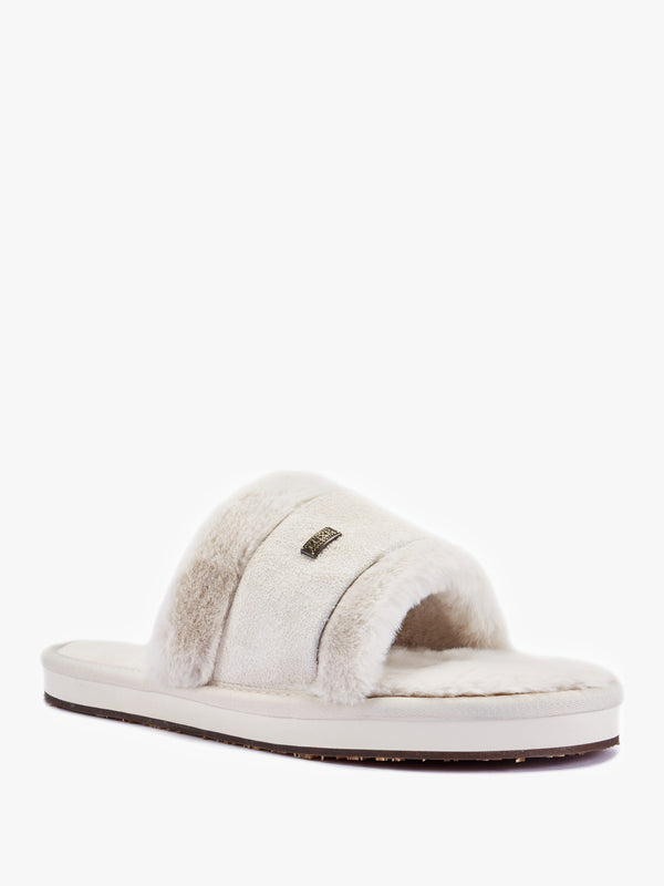 Muchas Lite Cream Faux Fur Slippers