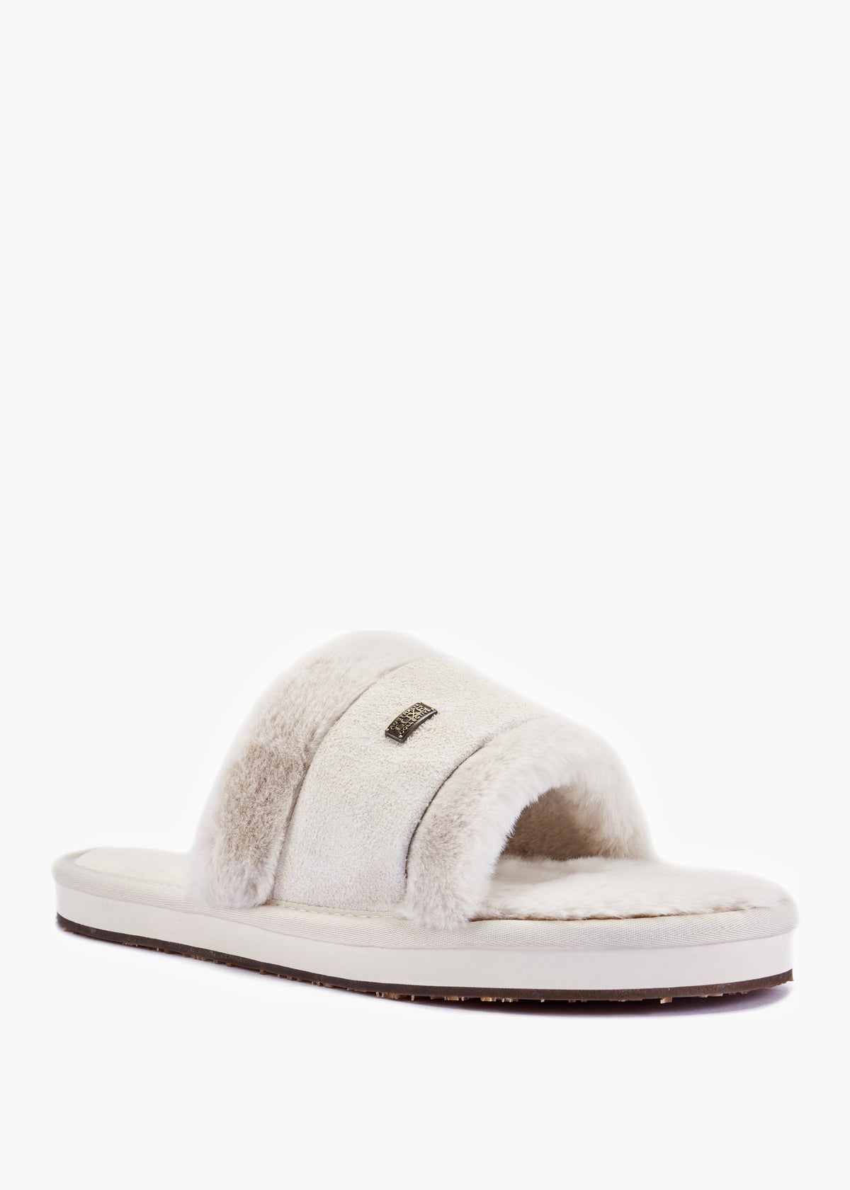 Muchas Lite Cream Faux Fur Slippers