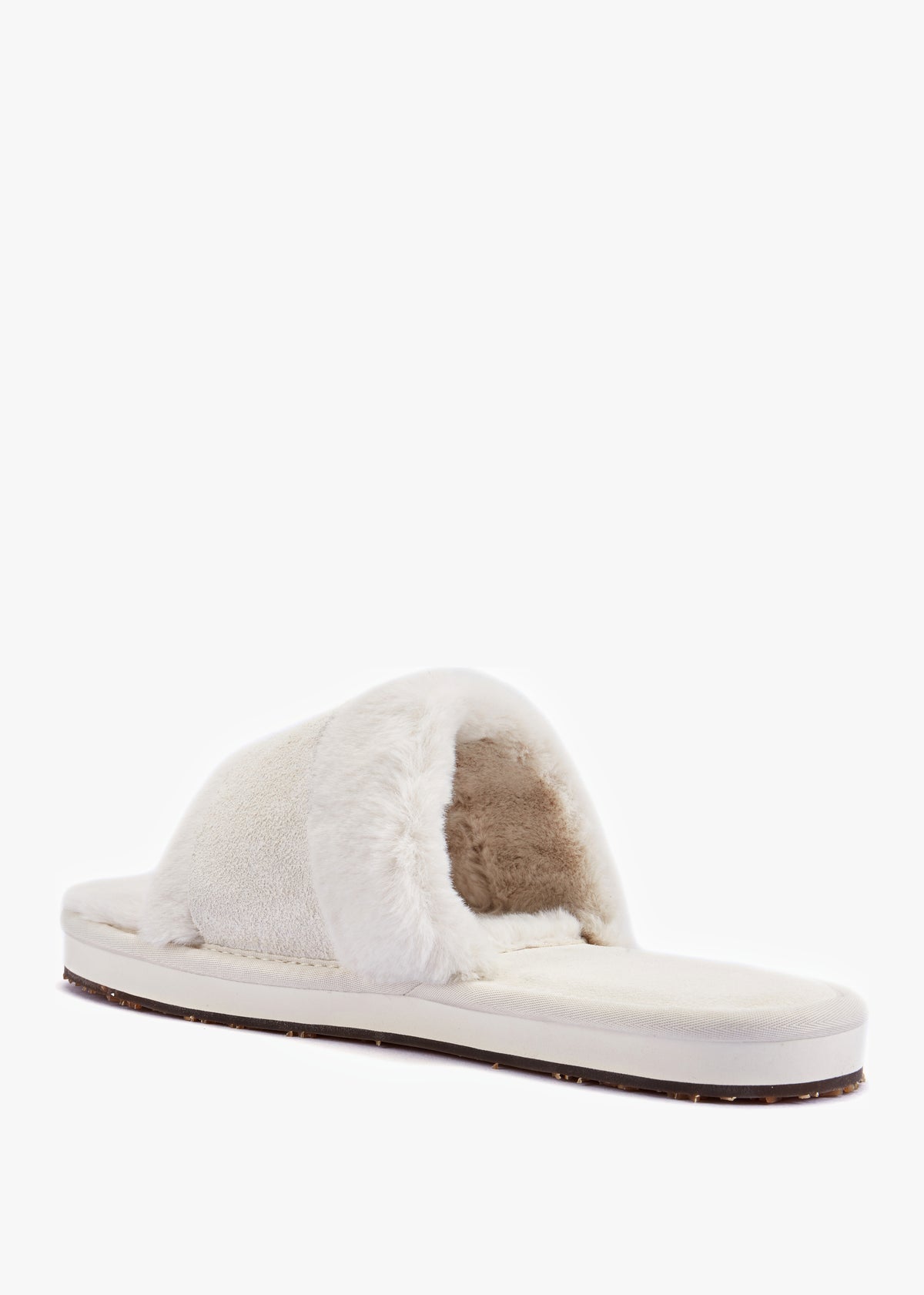 Muchas Lite Cream Faux Fur Slippers