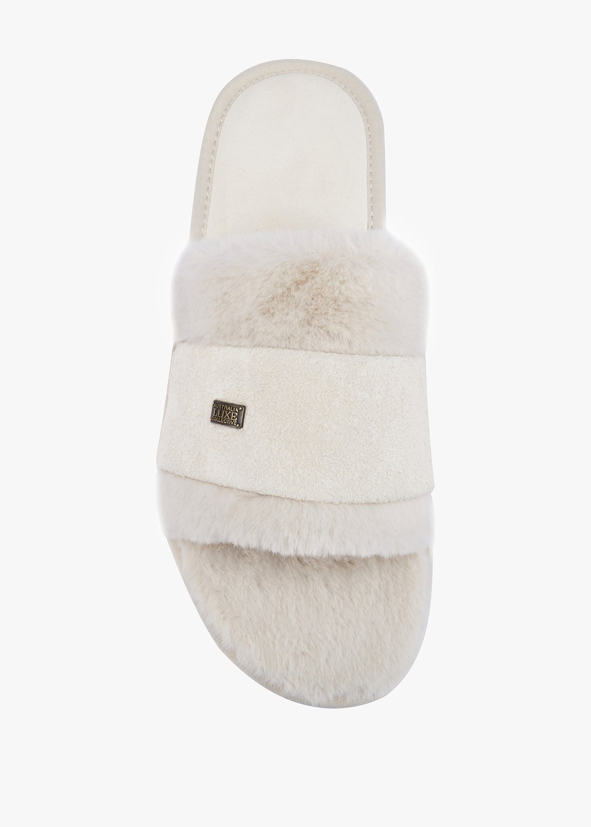 Muchas Lite Cream Faux Fur Slippers