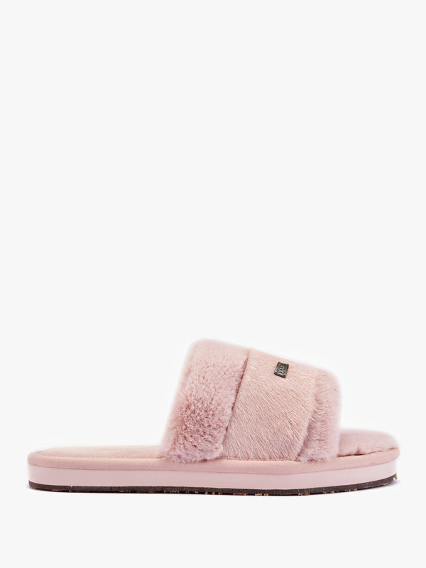 Muchas Lite Pink Faux Fur Slippers