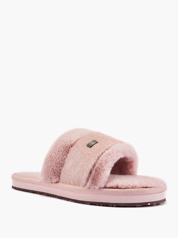 Muchas Lite Pink Faux Fur Slippers