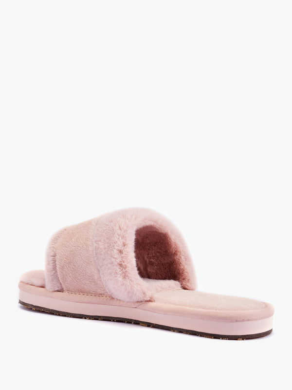 Muchas Lite Pink Faux Fur Slippers