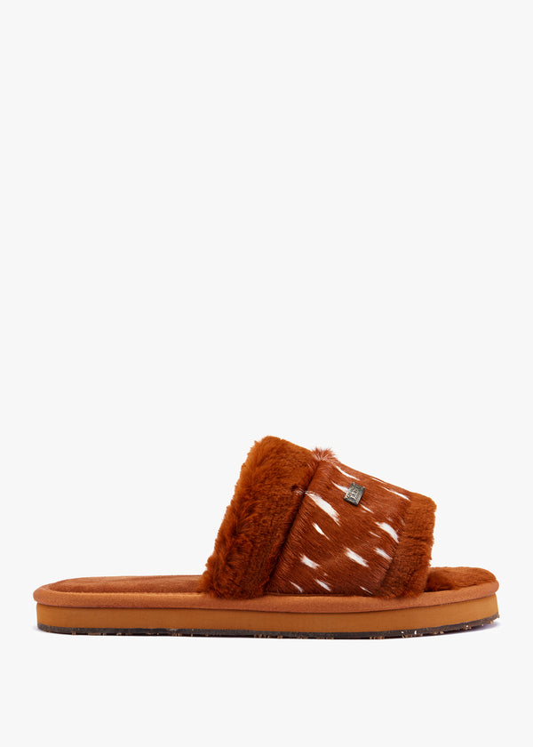Muchas Lite Tan Bambi Faux Fur Slippers
