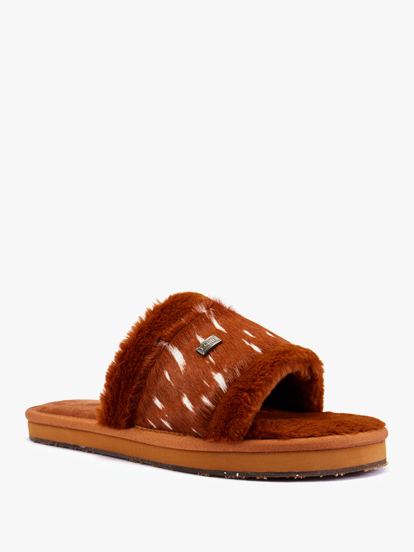 Muchas Lite Tan Faux Fur Slippers