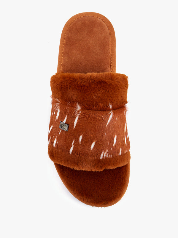 Muchas Lite Tan Faux Fur Slippers