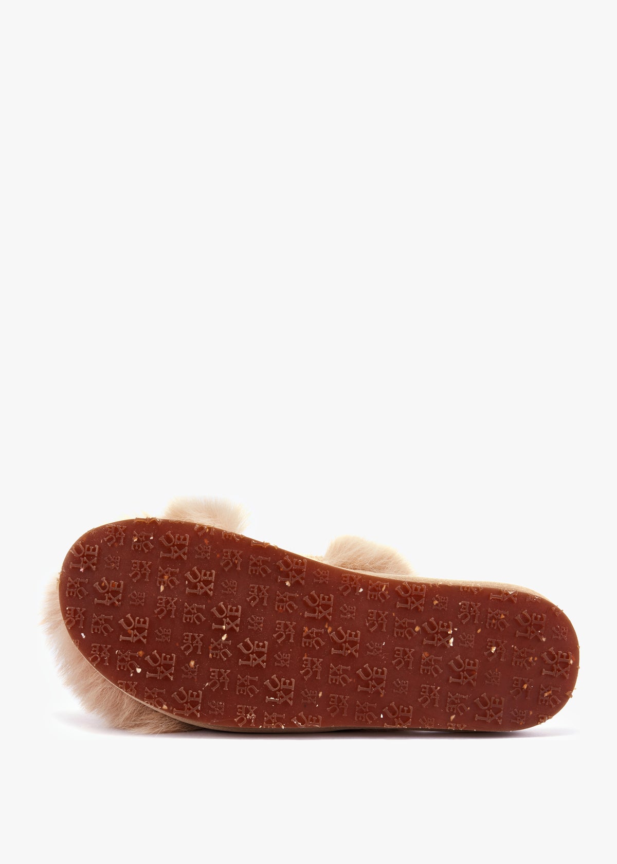 Muchas Luxe Beige Faux Fur Slippers