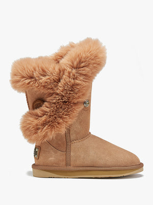 Nordic Tan Suede Faux Fur Trim Boots