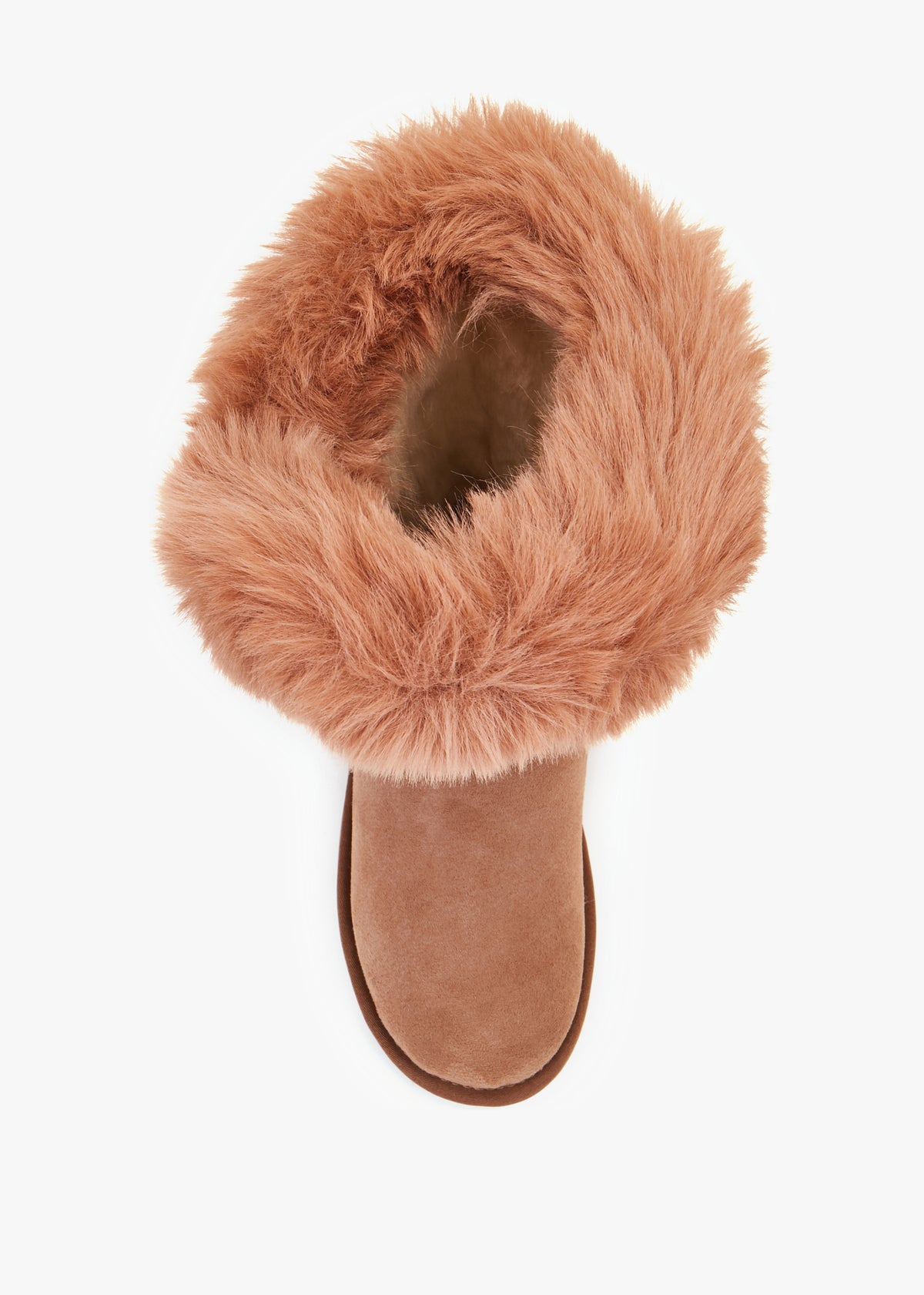 Nordic Tan Suede Faux Fur Trim Boots