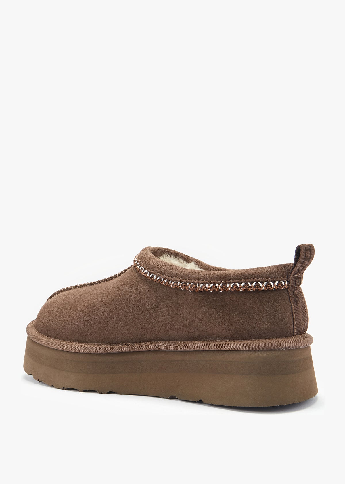 Outback Braid Brown Suede Platform Slippers