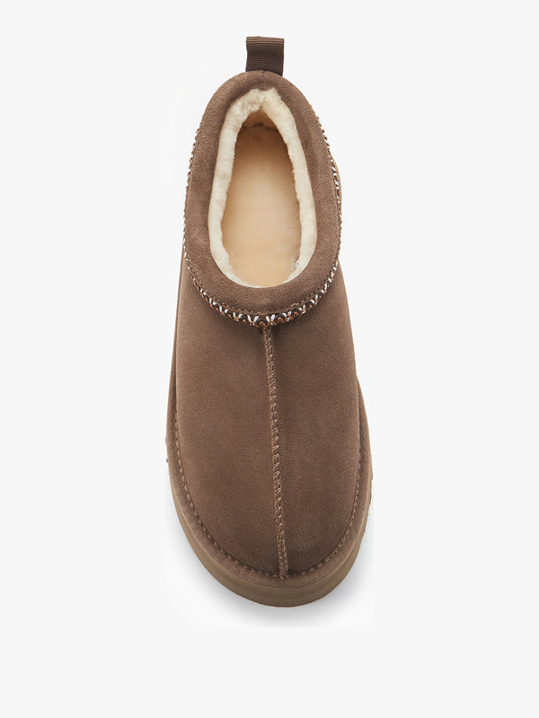 Outback Braid Brown Suede Platform Slippers